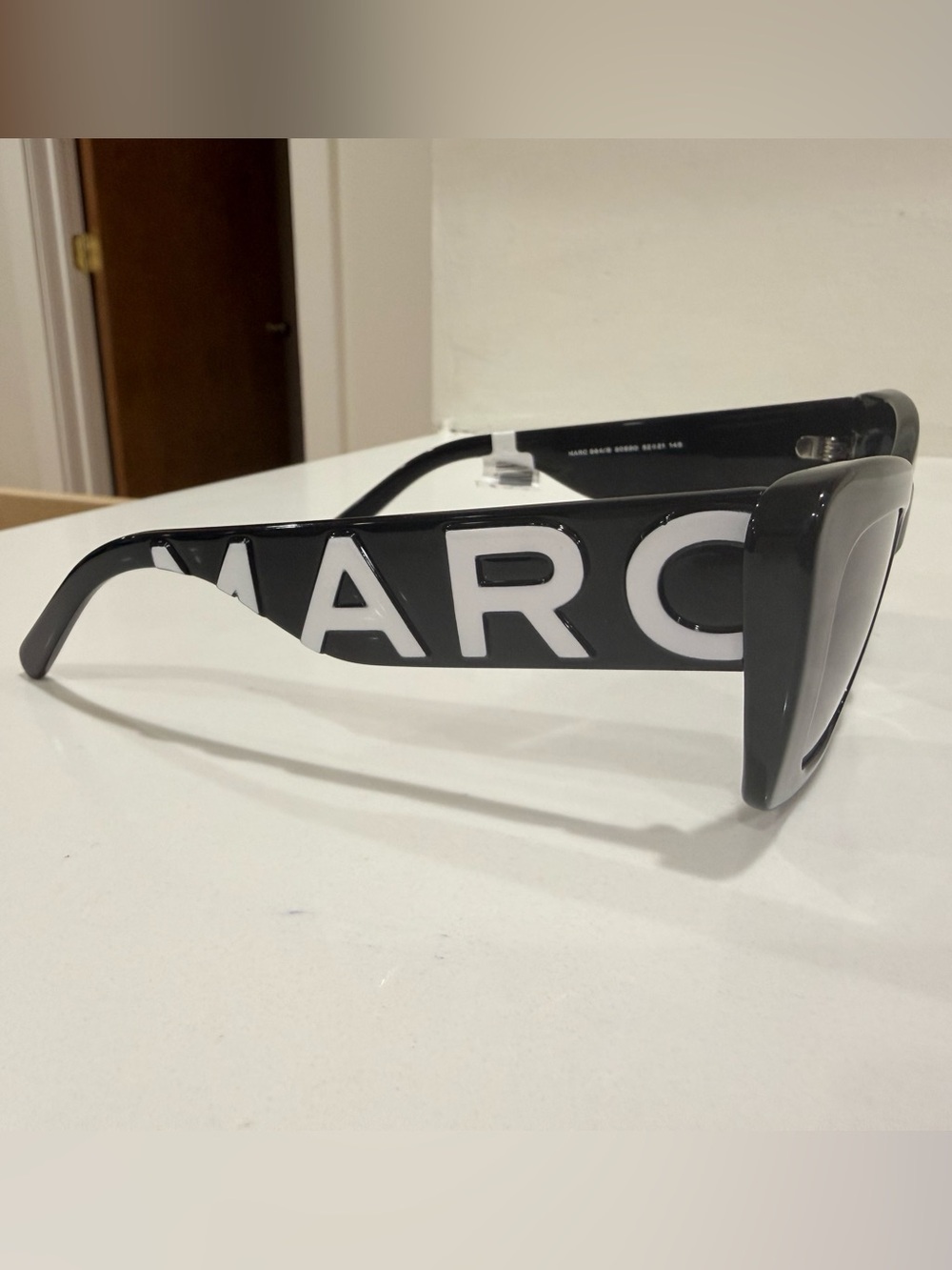 Marc Jacobs Black Sunglasses with White Logo Trim